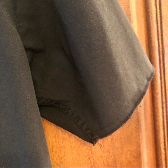 Reaction Kenneth Cole Shirt Black Button Up Short Sleeves Frayed Men's Large - Picture 9 of 16